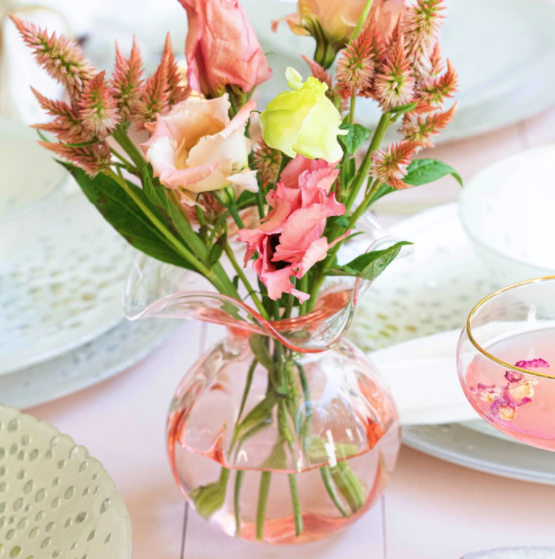 VIETRI Hibiscus Bud Vase PINK HBS-8580PI-GB