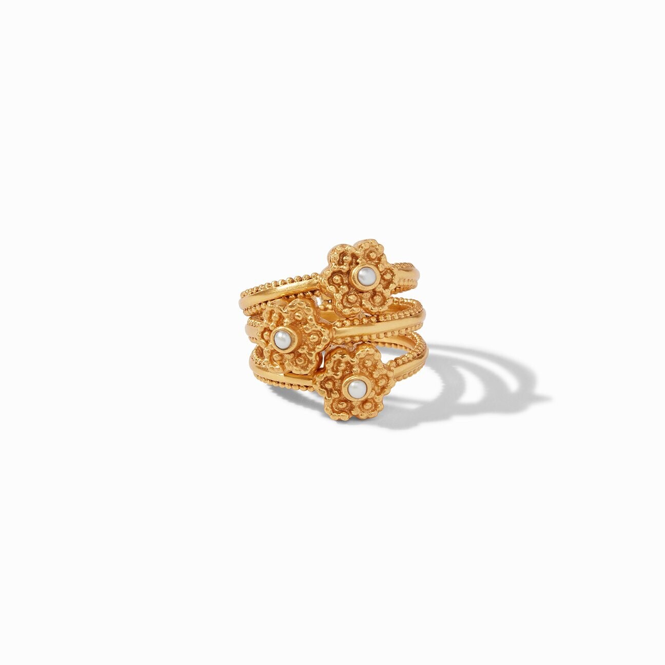 JULIE VOS Colette Stacking Ring Gold Pearl R172