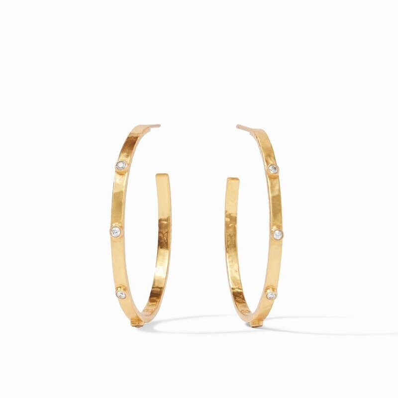 JULIE VOS Crescent Stone Hoop LARGE HP036
