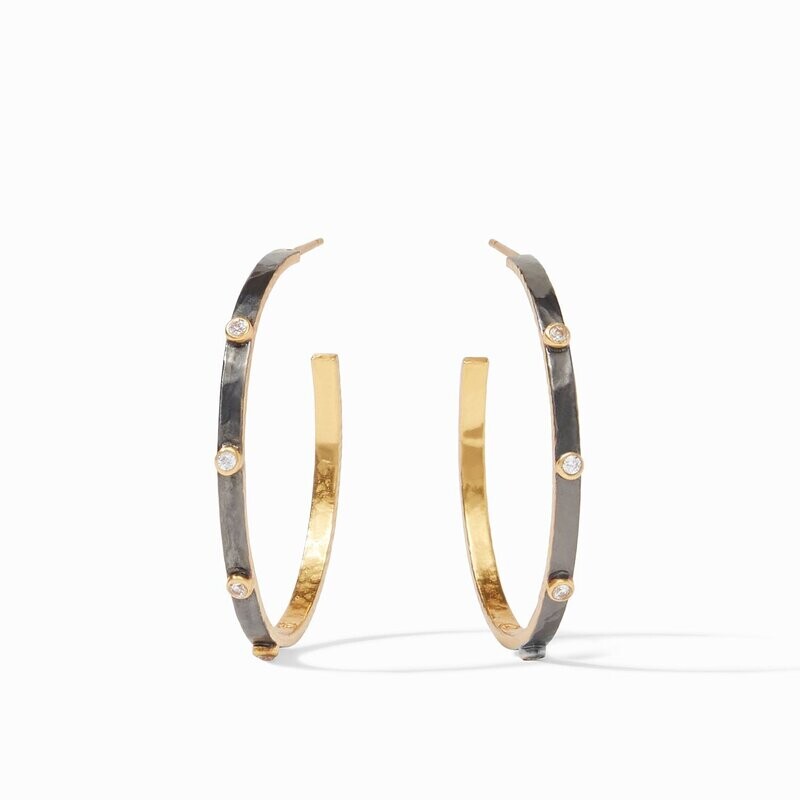 JULIE VOS Crescent Stone Hoop LARGE HP036