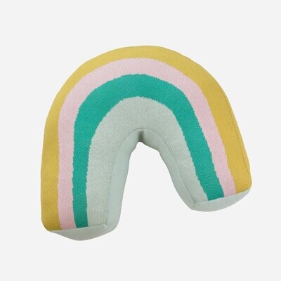 BLUEBERRY HILL Organic Knit Rainbow Pillow