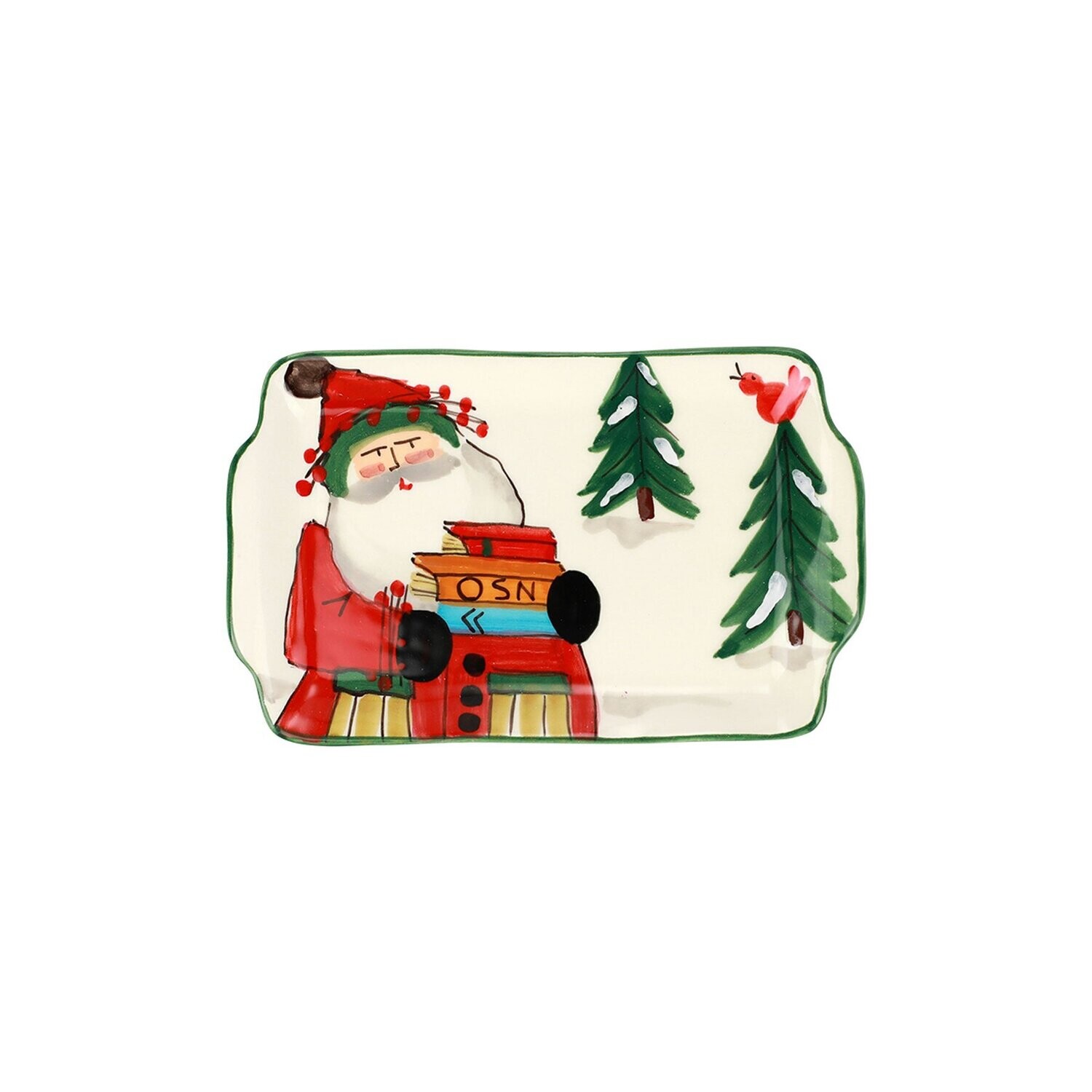 VIETRI Old St. Nick 2021 LIMITED EDITION Rectangular Plate