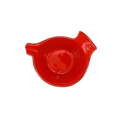VIETRI Lastra Holiday figural red bird dipping bowl