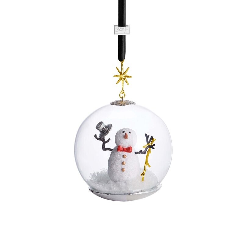 MICHAEL ARAM Snow Globe Snowman Ornament