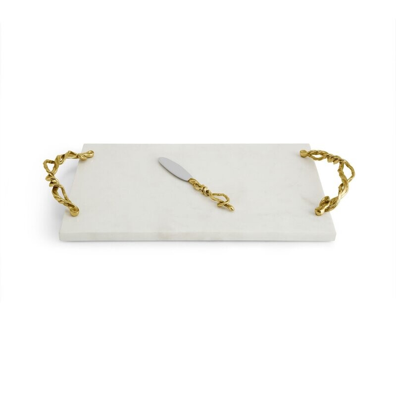 MICHAEL ARAM Wisteria Gold Cheese Board w/ Knife MICHAEL ARAM Wisteria Gold Cheese Board w/ Knife