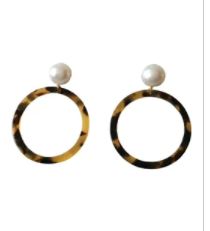 JULIE RYAN DESIGN Tortoise Hoop Earrings