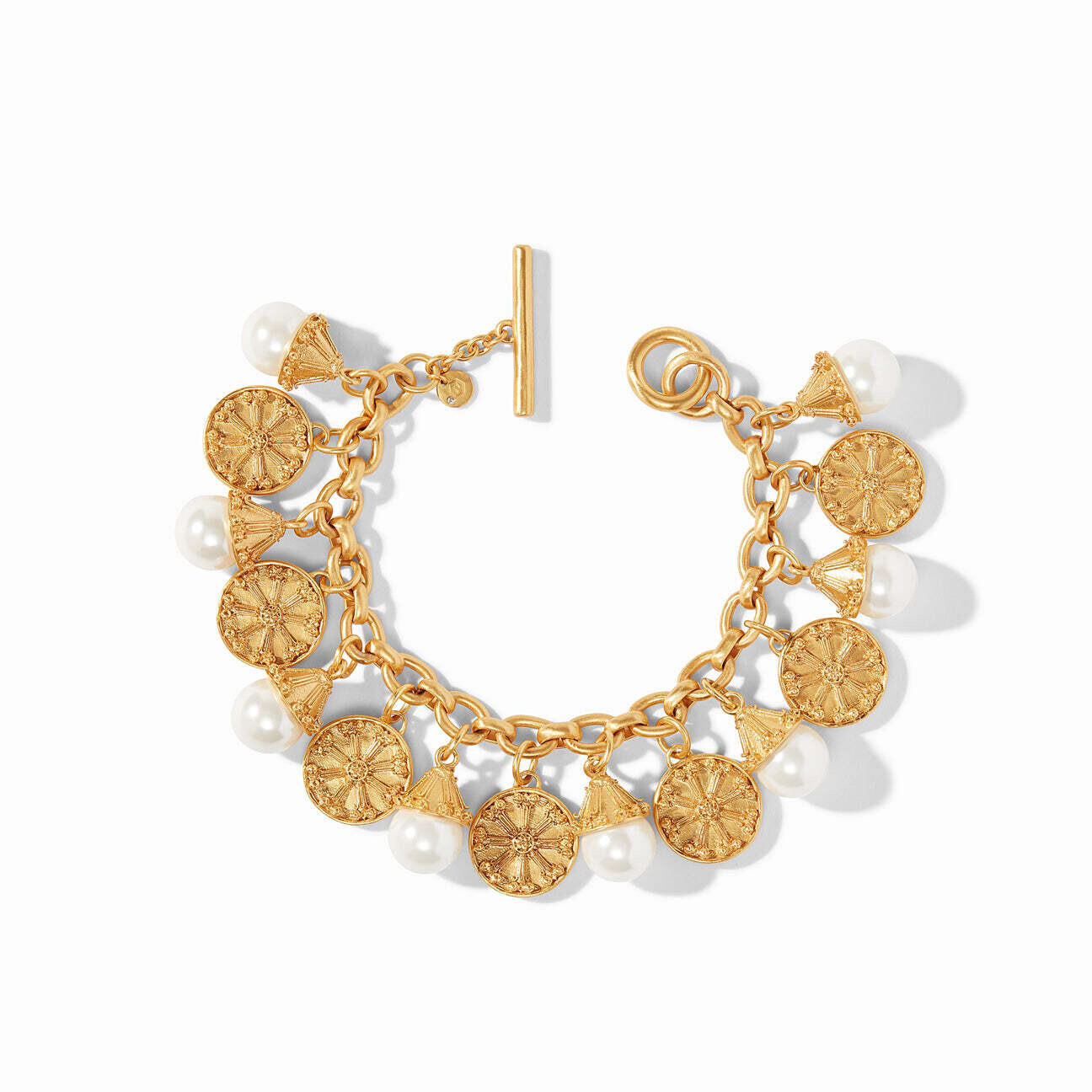 JULIE VOS Meridian Charm bracelet Gold Pearl BL163