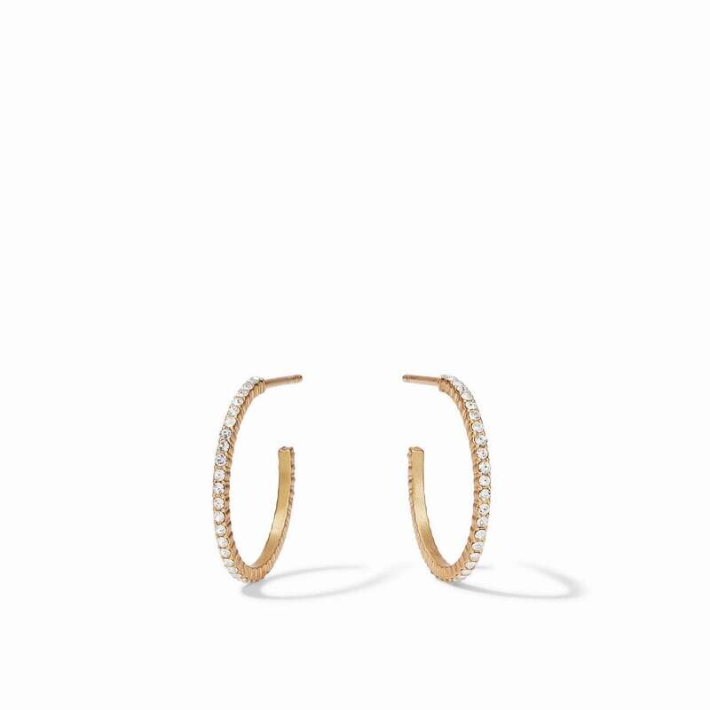 JULIE VOS Windsor Hoop Gold CZ