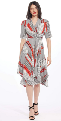 EVA FRANCO Sophia Dress- Red Collage