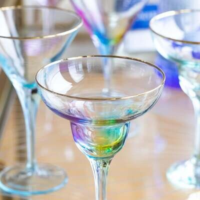 VIETRI Rainbow Margarita Glass