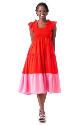 CROSBY Bray Dress in Cosmo Pink