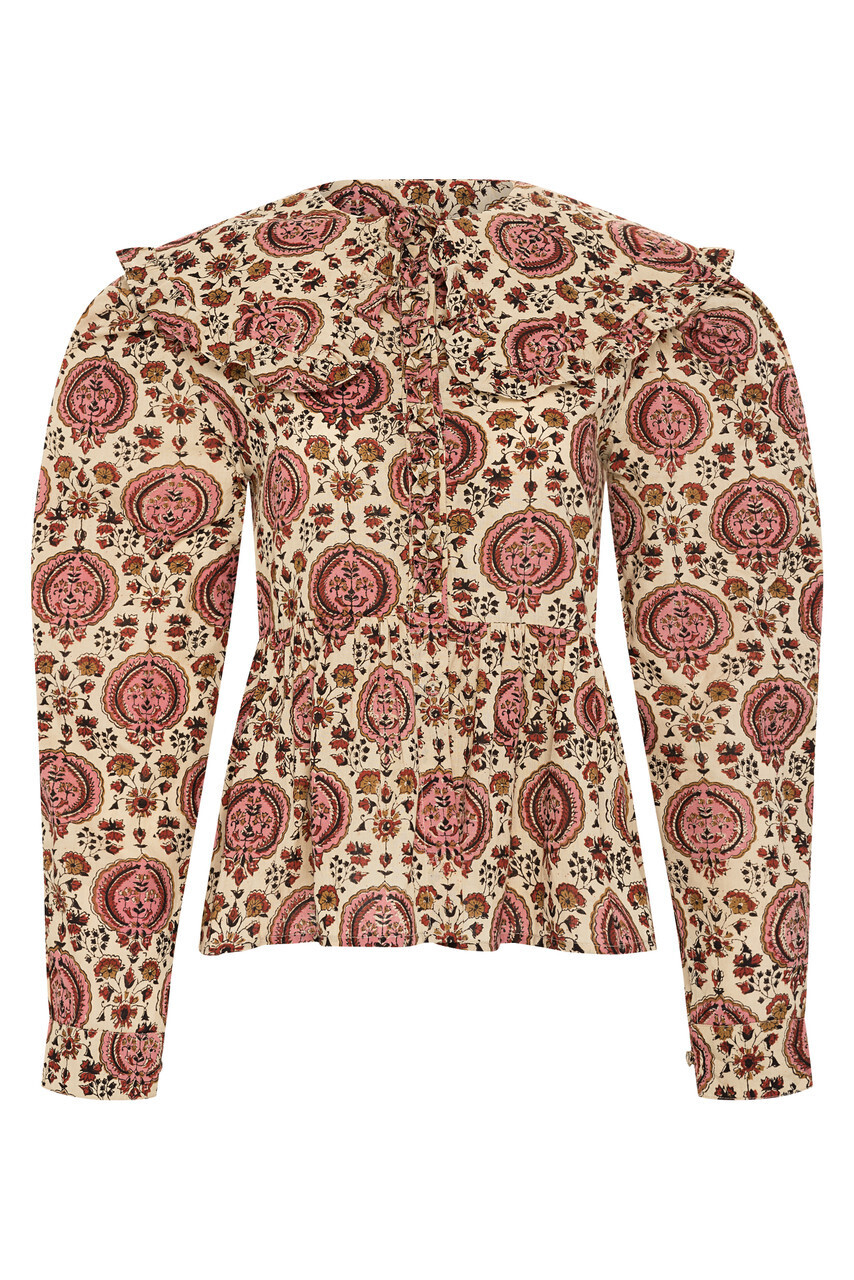 Anna Cate James Top in Pink Black Medallion 