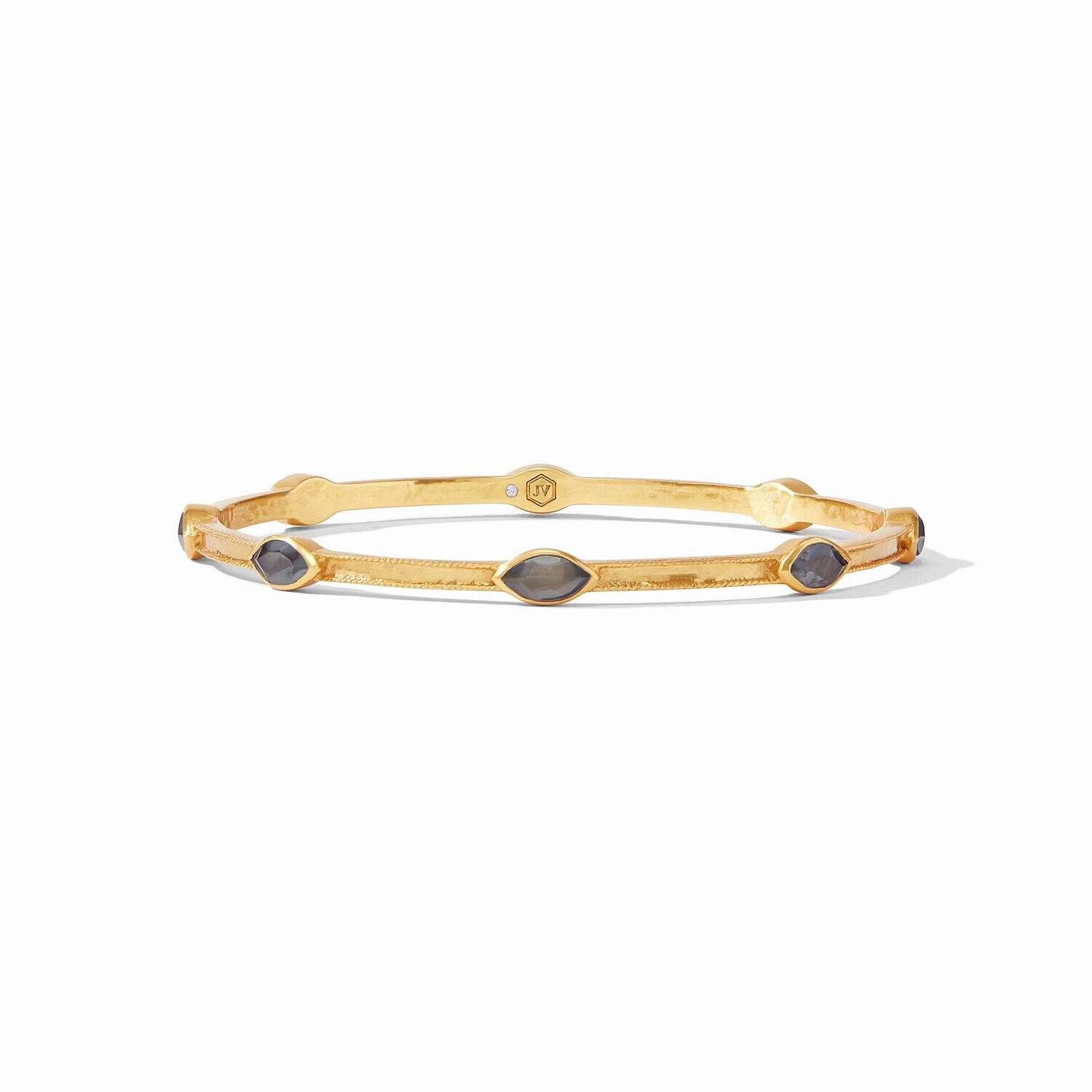 JULIE VOS BG253GCB-M Monaco Bangle Gold Charcoal Bl Md