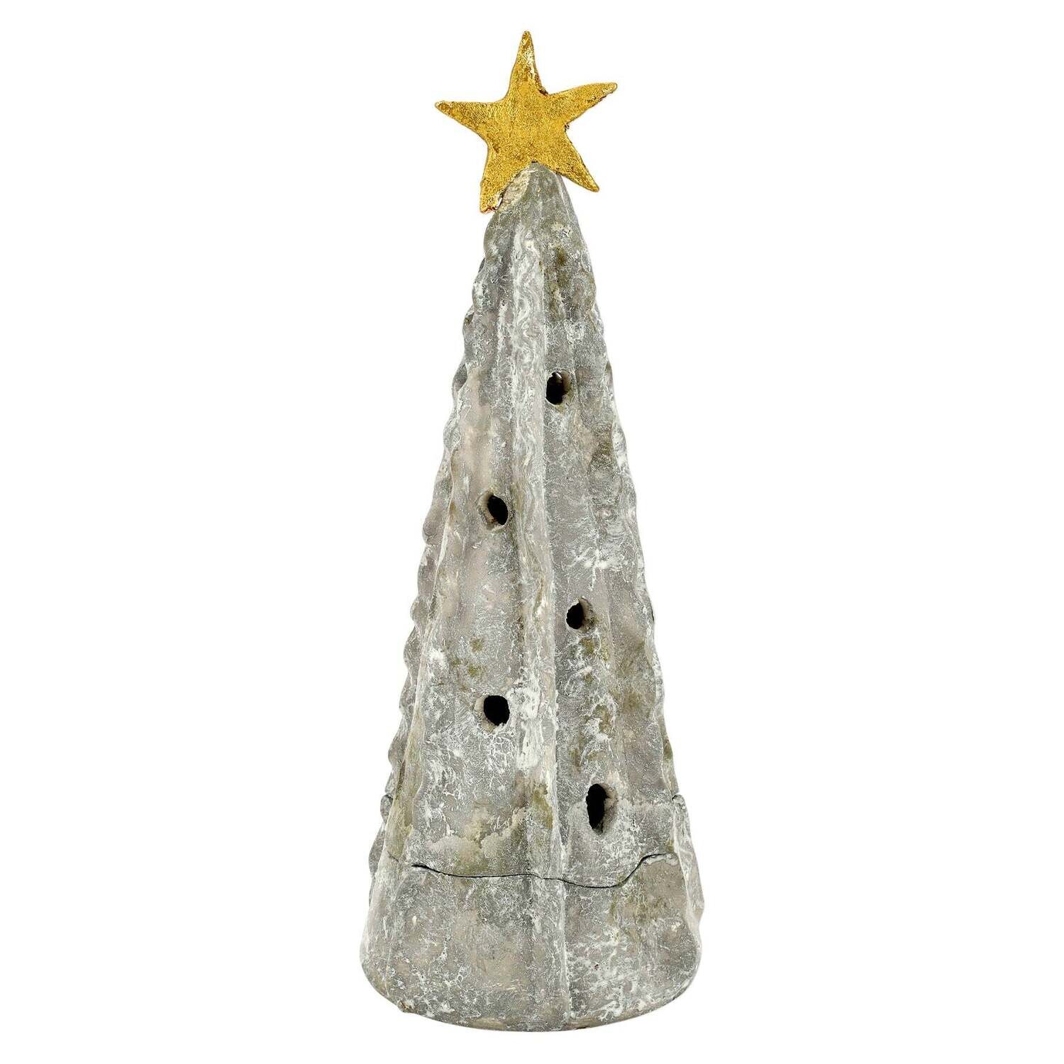 VIETRI Foresta Gray Large tree with ribbon &star