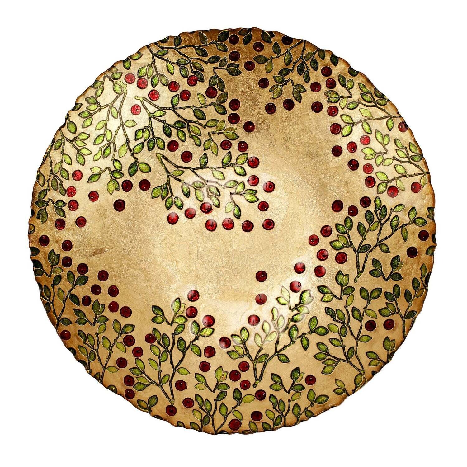 VIETRI Cranberry Glass Dinner Plate