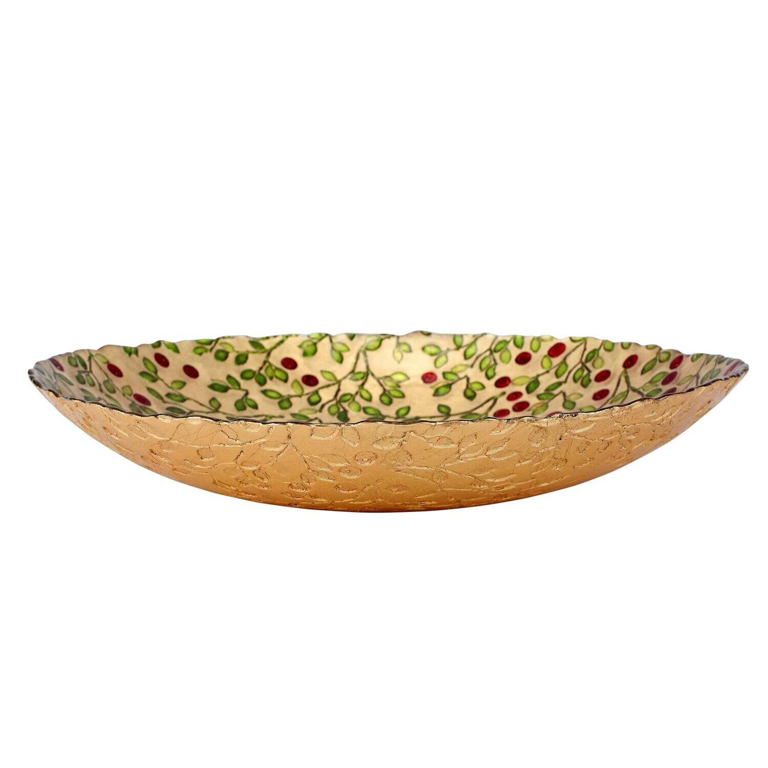 VIETRI Cranberry glass large bowl