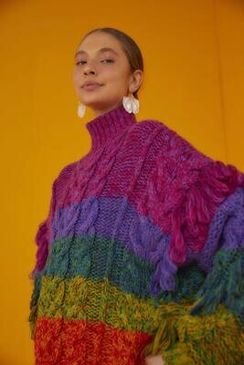 FARM RIO Multicolored Yarn Sweater
