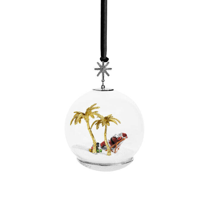 MICHAEL ARAM Island Santa Snow Globe Ornament
