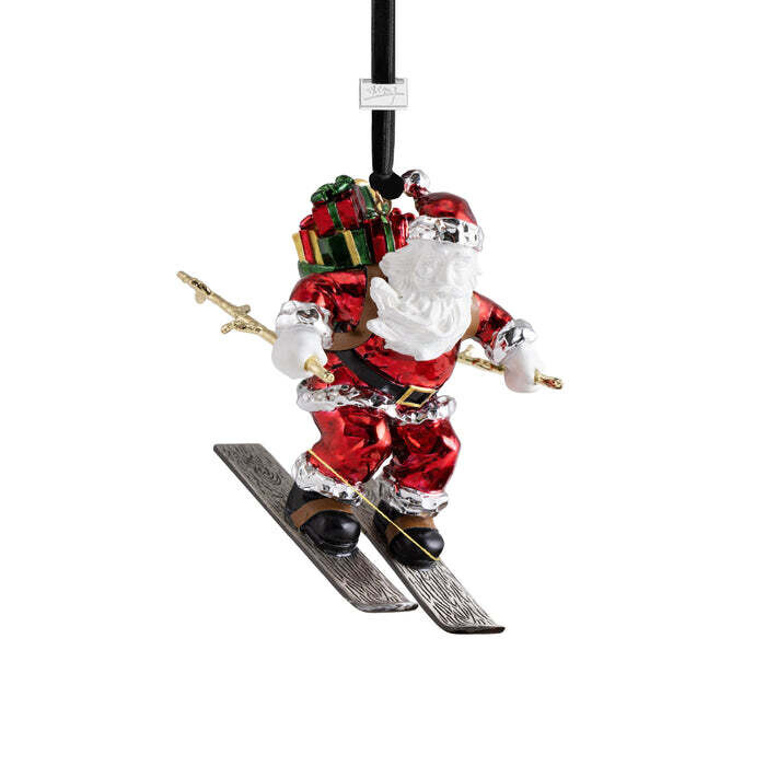 MICHAEL ARAM  Skiing Santa Ornament