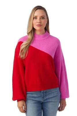 CROSBY Miller Sweater Mollie Pink/Lollipop Red
