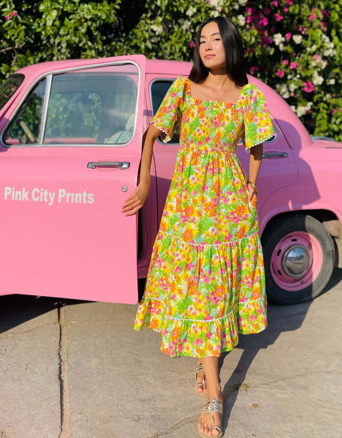 PINK CITY PRINTS Lolita Dress -Garden Floral