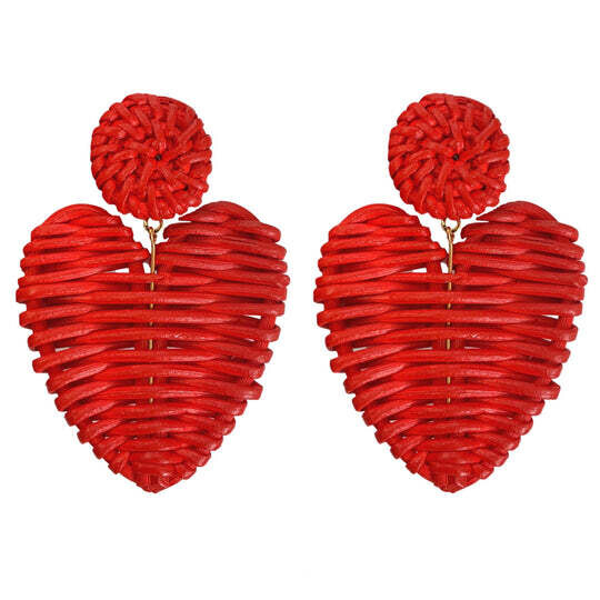 ST ARMANDS Red Rattan Hearts