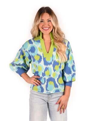 EMILY MCCARTHY Lolli Sweater Cheetah Ikat