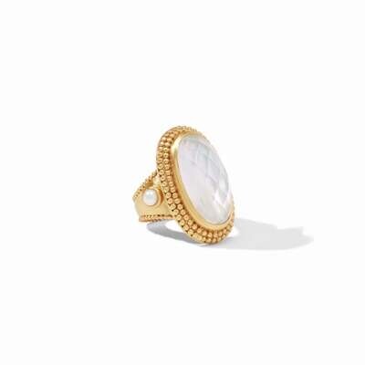 JULIE VOS Flora Statement Ring - Iridescent Clear Crystal/7