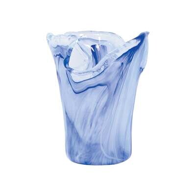 VIETRI Onda Glass Small cobalt vase