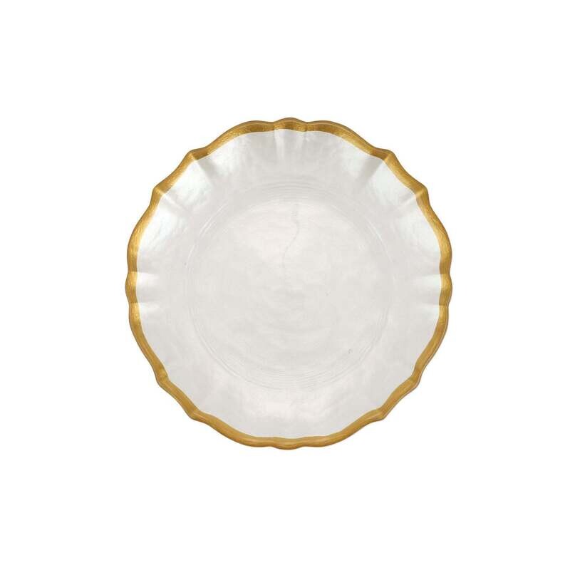 VIETRI Baroque Glass White Cocktail Plate