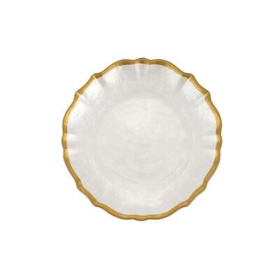 VIETRI Baroque Glass White Cocktail Plate