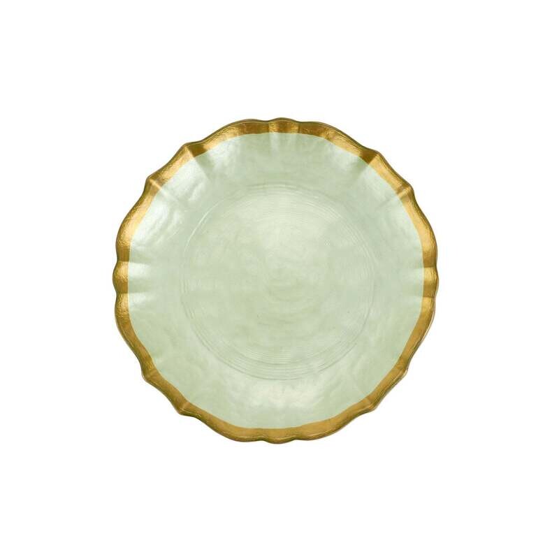 VIETRI Pistachio Baroque Glass Cocktail plate