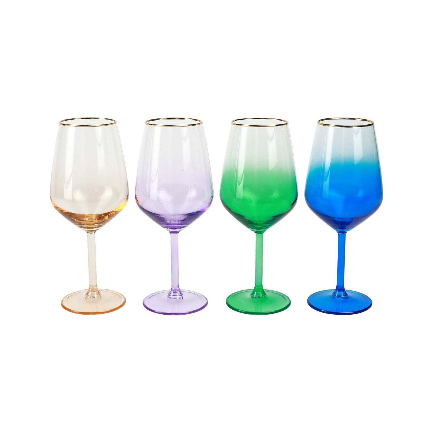 VIETRI Rainbow Jewel Tone Wine Glass