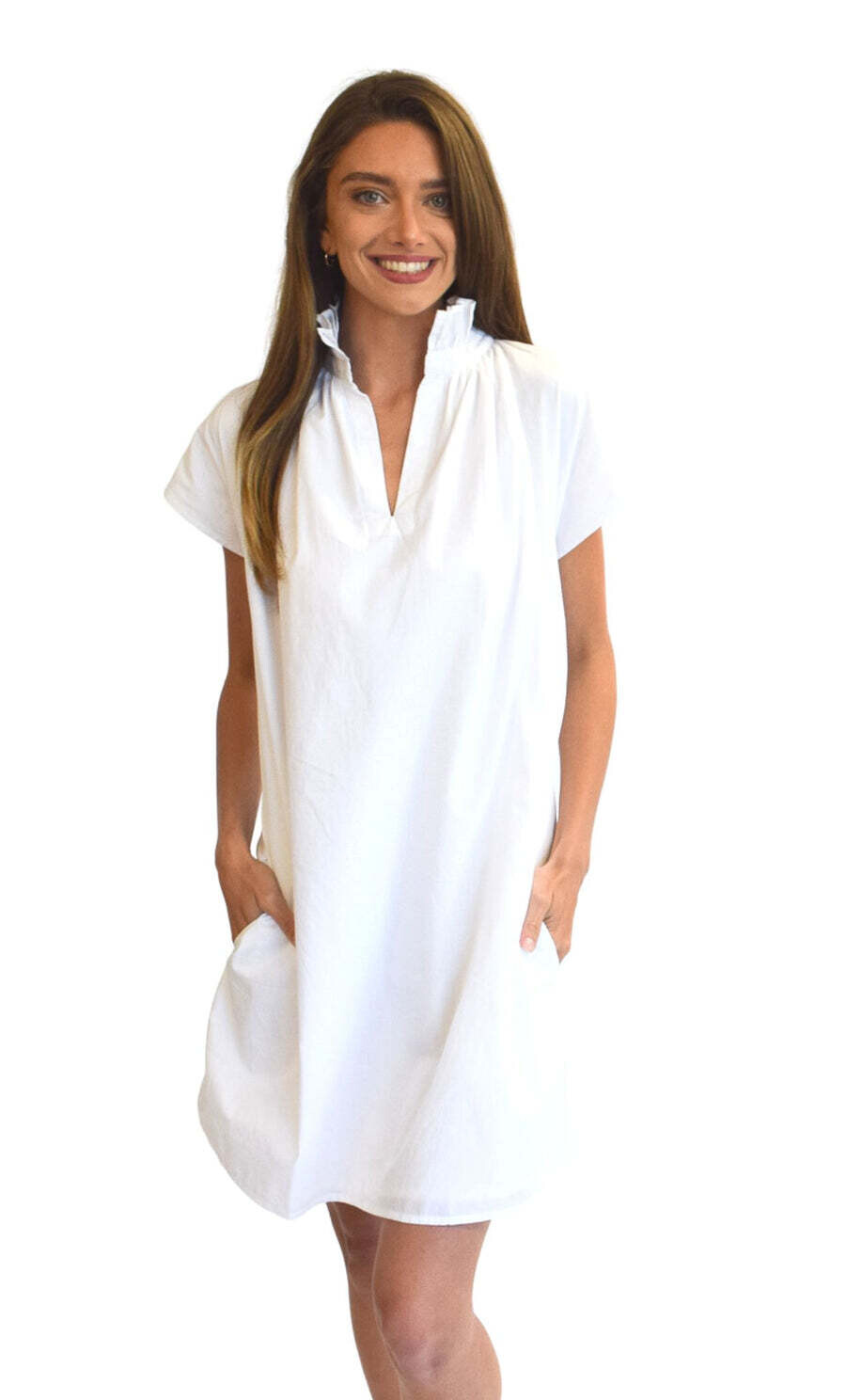 NEVER A WALLFLOWER Vicki Short Sleeve Dress White