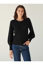 WHITE+WARREN Cotton Stretch Scallop Stitch Top