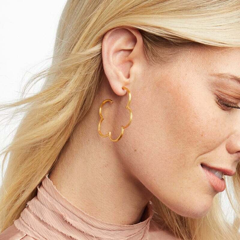 JULIE VOS Gardenia Textured Hoop HP038G-S