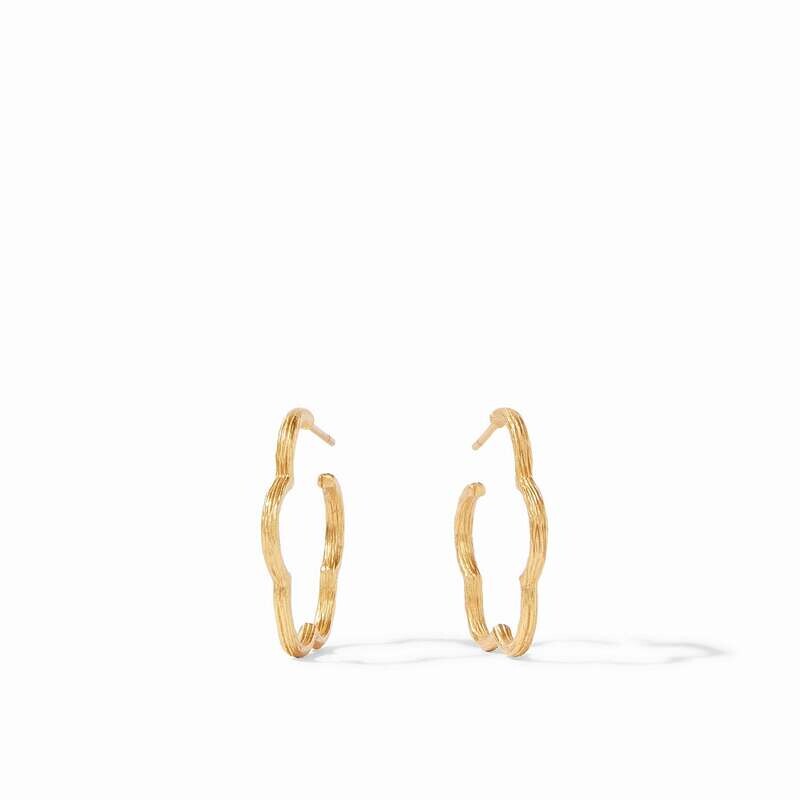 JULIE VOS Gardenia Textured Hoop HP038G-S