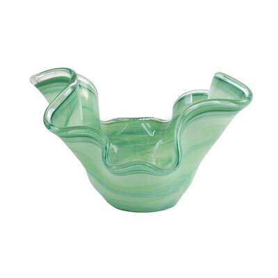 VIETRI Onda Glass Green Medium Bowl