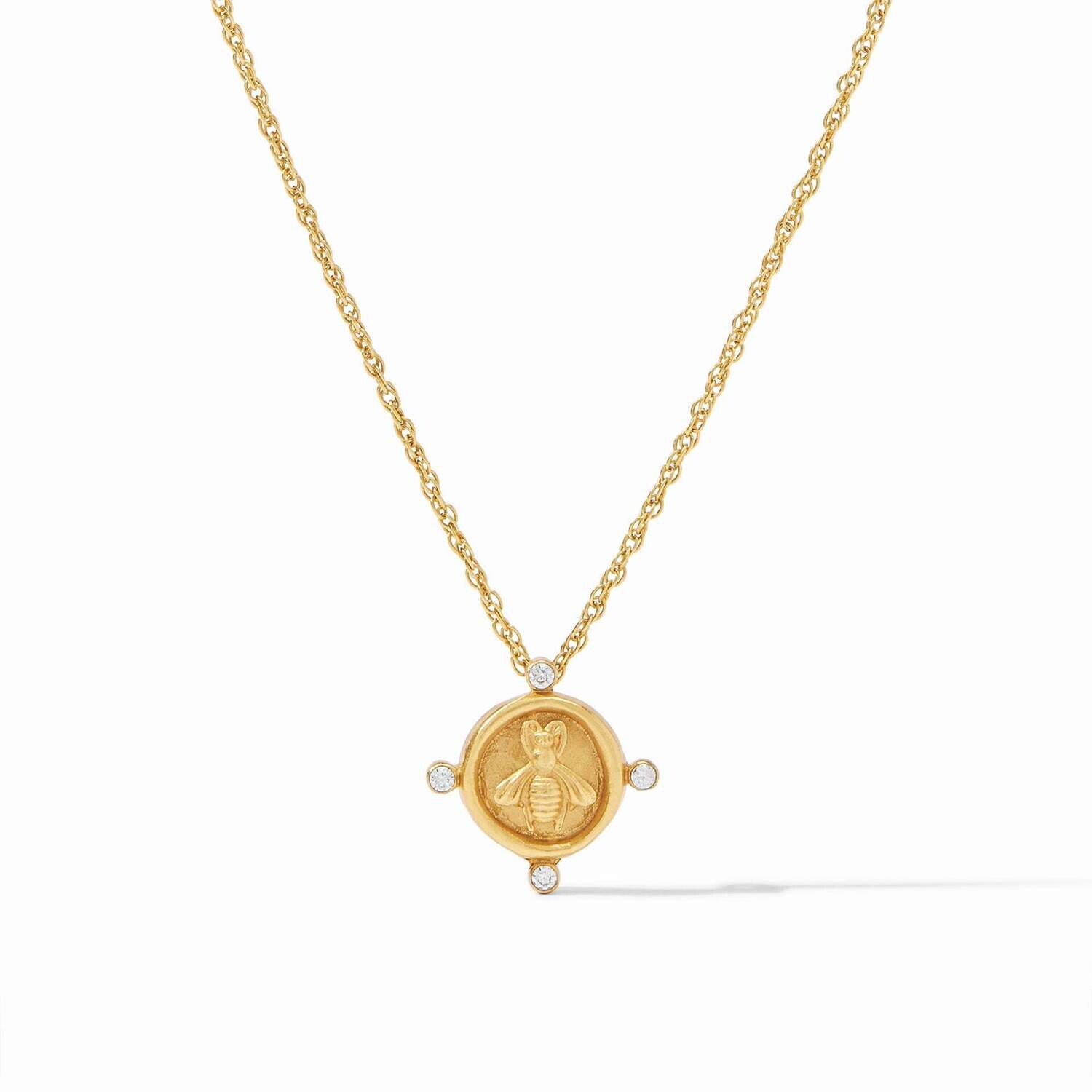 JULIE VOS Bee Cameo Solitaire Necklace