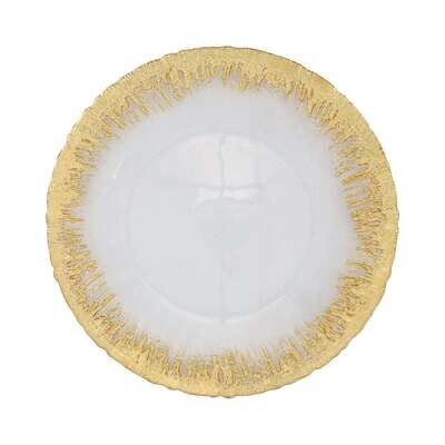 VIETRI Rufolo Glass Gold Brushstroke Charger/Platter