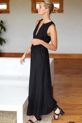 EMERSON FRY Grecian Keyhole Dress Black Velvet