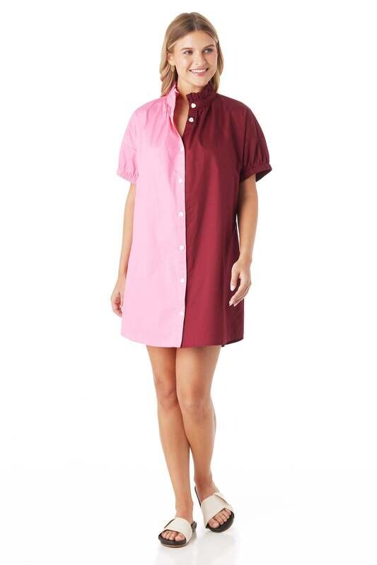 CROSBY Betts Dress - Pink Garnet