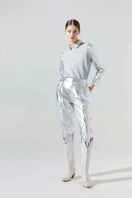 LANHTROPY Mercer Linen Pant Silver