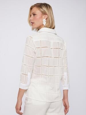 VILAGALLO Sarah crochet white blouse