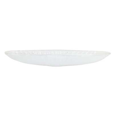 VIETRI Onda glass white long oval bowl