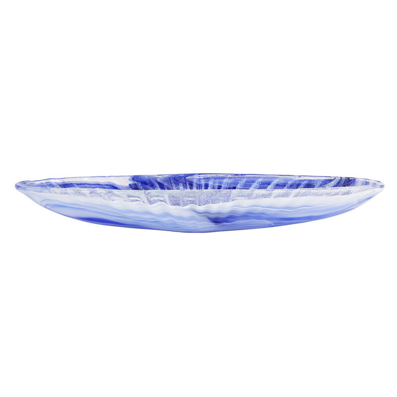 VIETRI Onda Glass cobalt long oval bowl