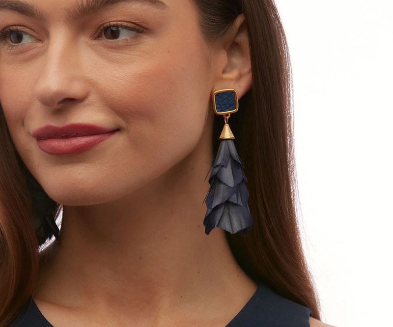 BRACKISH Bristol Bay Statement Earring Goose/Lionfish Leather