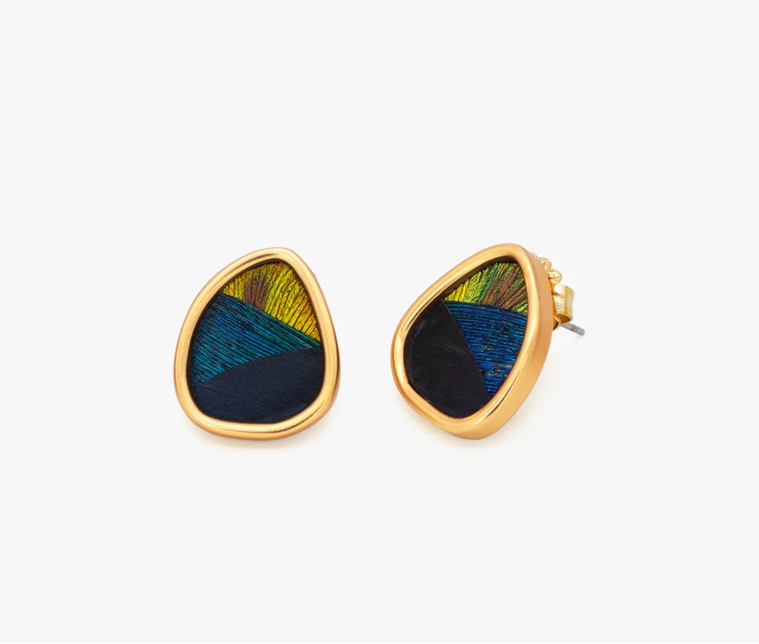 BRACKISH Livengood Stud Earrings Peacock/Pheasant