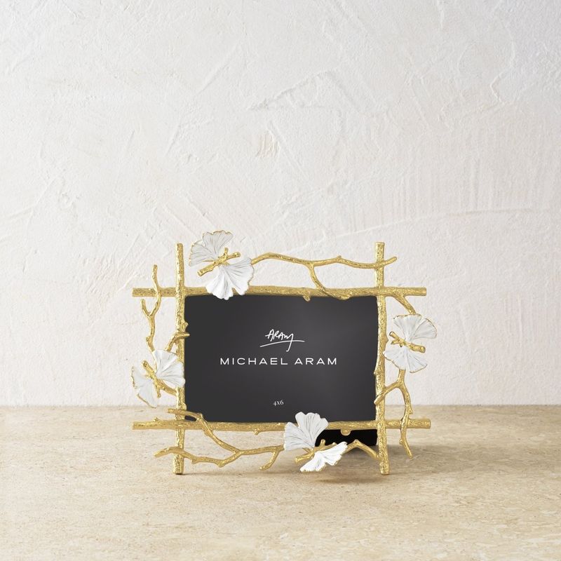 MICHAEL ARAM Frame Butterfly Ginkgo Gold 4x6