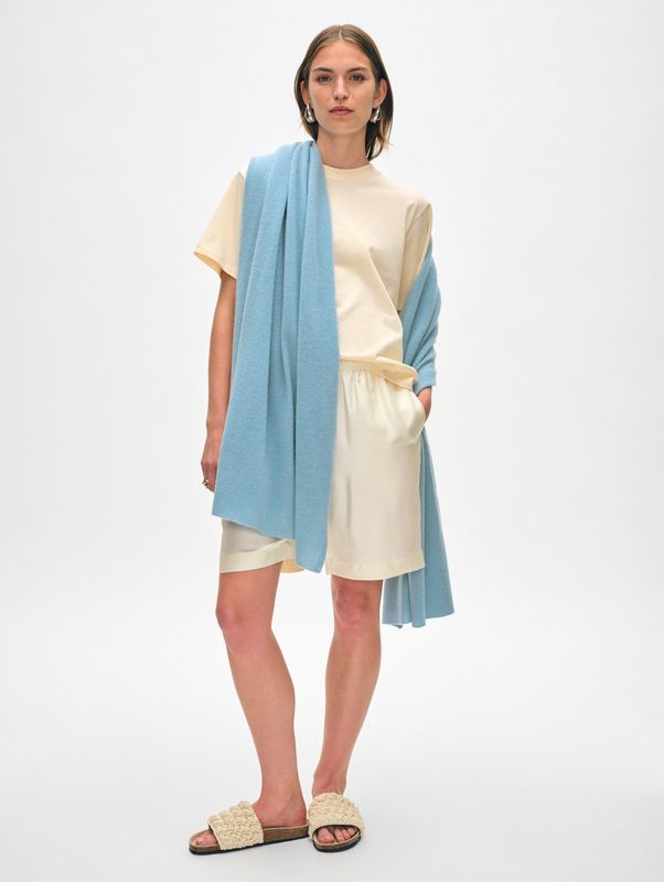 WHITE+WARREN Cashmere Travel Wrap Slate Blue